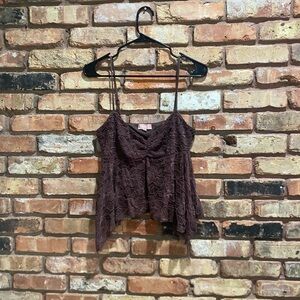 Chic Lace Brown Camisole Top